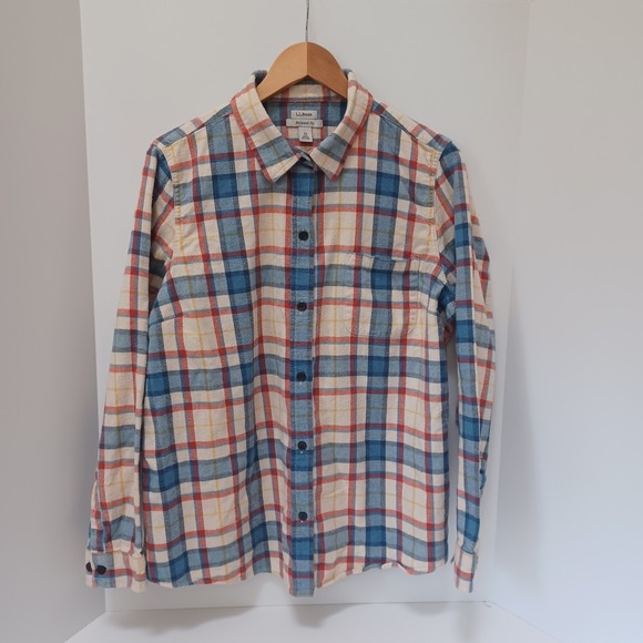 L.L. BEAN Scotch Plaid Shirt Womens Relaxed Fit 1X Plus Long Sleeve Button Up - Picture 1 of 7